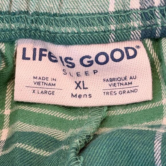 Life is Good Mens XL Green Plaid Flannel Pajama Pants - Picture 7 of 8
